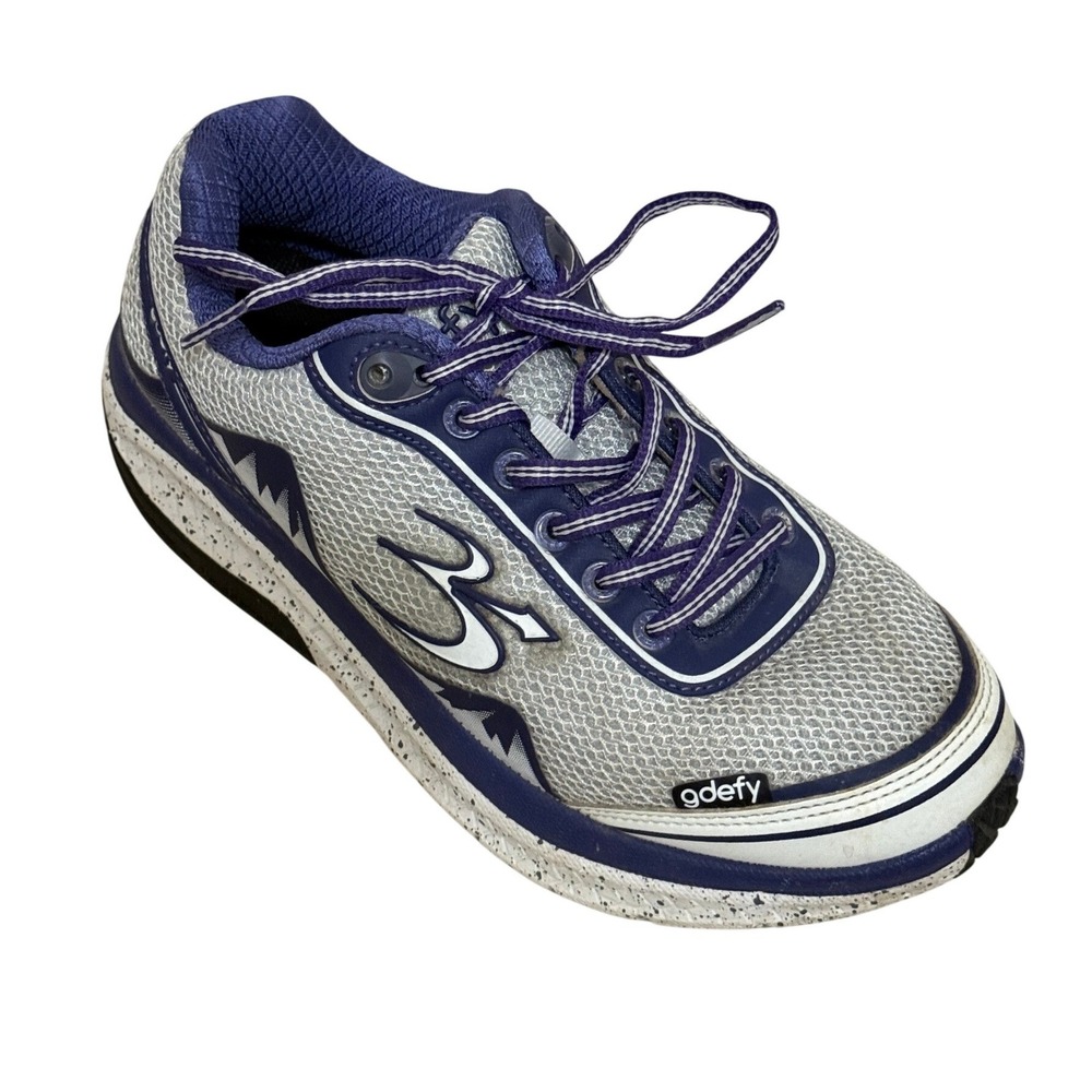 Gravity Defyer Women Sneakers 7 Silver Purple VersoShock Athletic G-Defy Lace Up